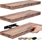 Floating Shelves for Wall - Set of 3 Rustic Wood Wall Shelves for Living Room, K