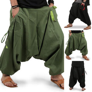 Mens Casual Loose Harem Trousers Hippie Thai Alibaba Festival Yoga Baggy Pants