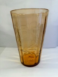 Fostoria Glass Elegant Etched Vase , Amber, - B - Picture 1 of 10