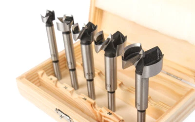 5tlg Forstnerbohrer Satz 10/15/20/25/30/35mm im Holzkasten Bohrer-Set - Bild 1 von 4