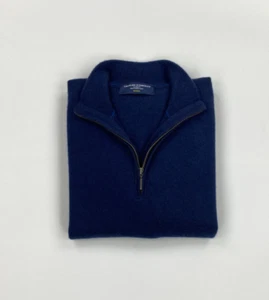 Herrenpullover dunkelblau Charles Tyrwhitt 1/4 Zip Small S Merinowolle Pulli A - Bild 1 von 9