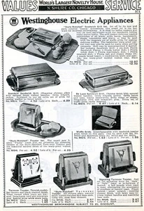 Anuncio impreso de 1938 juegos de tostadoras y parrillas sándwiches de rotación Westinghouse - Imagen 1 de 2