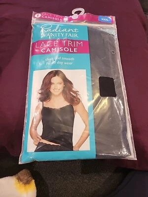 Camisola Vanity Fair para mujer 3XL colección radiante ribete de encaje suave y elegante negra Foto 1 de 4