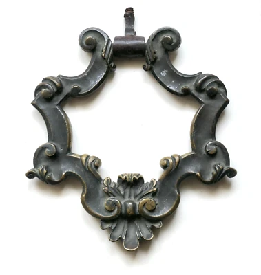 Grand heurtoir en bronze, marteau de porte Louis XV, époque 18ème / ormoulu 18th - Photo 1/4