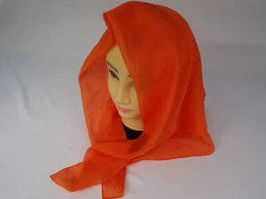 Vintage Art of the Scarf Italian 32" x 30" Tangerine w/ Darker Accents Poly D25 - Picture 1 of 6