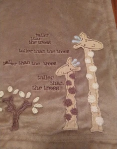 Koala Baby Applique Giraffe Sherpa Blanket: HTF RARE Taller Than The Trees Brown - Picture 1 of 8