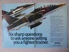 1/1983 Pub British Aerospace Hawk Military Trainer Aircraft Original Ad