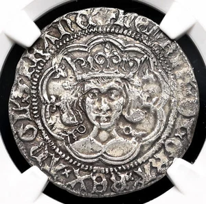 ENGLAND. Henry VI, 1422-1461, Silver Groat, Calais, S-1836, Annulet, NGC AU Det - Picture 1 of 4