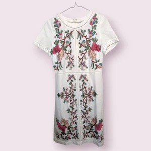 Kleid Monsoon Lilou Elfenbein bestickt Blumen Größe UK10 - Bild 1 von 12