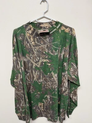 *Rare* Vintage Mossy Oak Shadow Leaf Mock Neck Long Sleeve T-shirt - Image 1 of 3