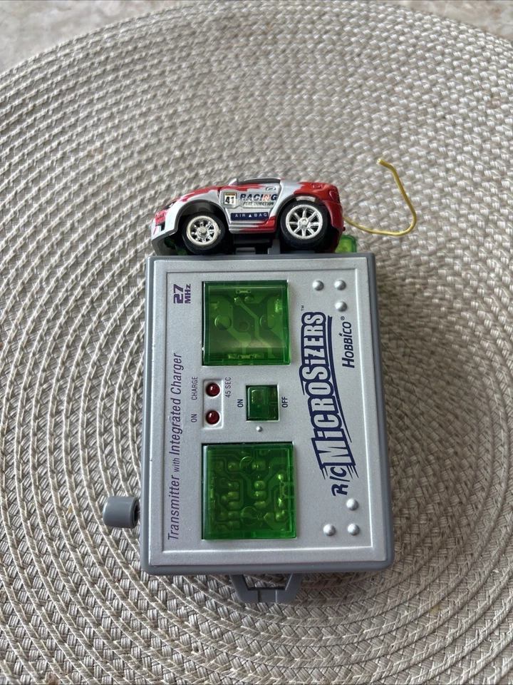 RARE R/C MICROSIZERS HOBBICO 24MHZ TRANSMITTER WITH INTEGRATED CHARGER 2001 TOMY - Image 1 of 4