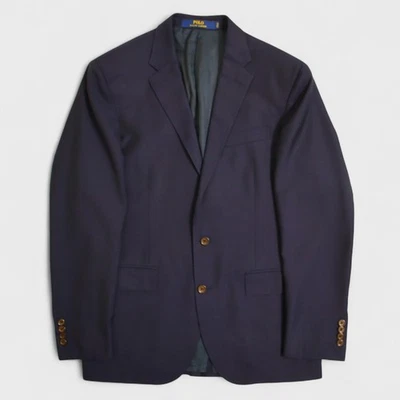 Current Polo Ralph Lauren Blazer 40R Navy Blue Wool Custom Fit 2 Button - Image 1 of 4