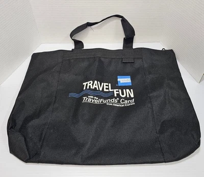 Дорожная сумка-мессенджер Leed's на молнии черная с логотипом American Express - Изображение 1 из 4