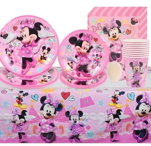 Mickey Minnie Maus Partyzubehör Geburtstag Geschirr Teller Tasse Party Set 51tlg - Bild 1 von 8