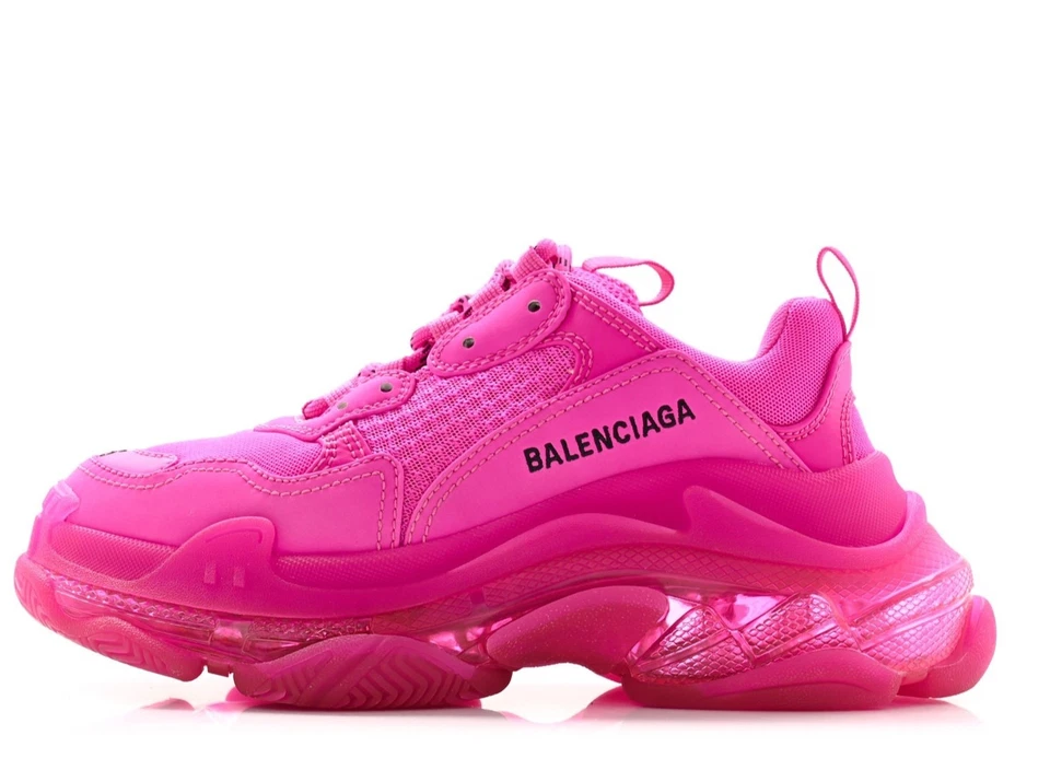 Tenis Balenciaga Tela Malla Triple S Rosa 29T Suela Transparente Foto 1 de 4
