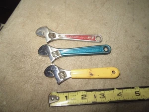 3 vintage small 4'' adjustable wrenches Diamalloy, Irega, & Unknown good tools - Picture 1 of 15