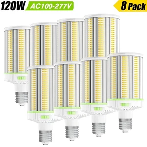 8 PACK -120W LED Corn Light Bulbs Commercial Warehouse Barns Lamp Adjustable CCT - Picture 1 of 16