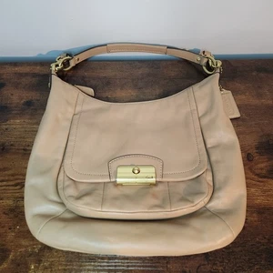 Coach Kristin Champagne Beige Leather Hobo Shoulder Bag F22306 - Picture 1 of 14