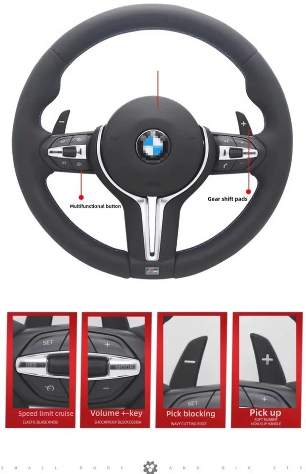 >New M Steering Wheel For BMW F06 F07 F10 F11 F12 F13 F01 F02 F03 5 6 7 Series — 第 1/4 张图片