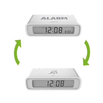 BALDR Alarm Clock Modern Light Weight Vacation Flip For ON/OFF Alarm Snooze - Image 1 of 4