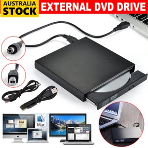 USB External DVD Drive CD-ROM XA Writer Burner Laptop Optical Reader For Windows - Picture 1 of 12