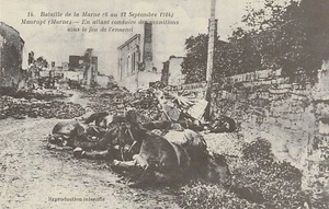 CP Repro 270 Schlacht an der Marne 1914 Maurupt Munition unter Feuer - Bild 1 von 2