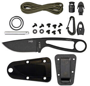 ESEE IZULA-B-KIT Neck Knife Kit, Fixed 2.63″ Blade, Black Sheath, Clip Plate