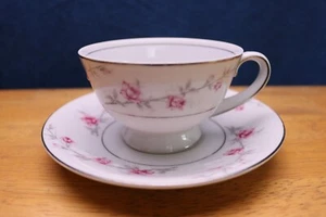 Norleans Debonaire Teacup & Saucer Fine China Japan Pink Roses - Picture 1 of 6