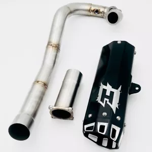 Empire Industries Full System Exhaust Black/White For KTM 690 SMCR 2019-2022 - Picture 1 of 1