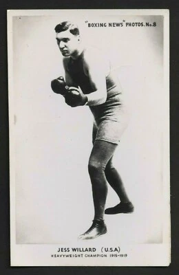 1940-1970 Boxing News Photo Postcard Back #8 JESS WILLARD Heavyweight Champ - VG - Image 1 of 2
