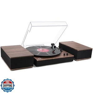 MPK Bluetooth Record Player,Turntable HiFi System with Bookshelf Speakers, 3- - Picture 1 of 5