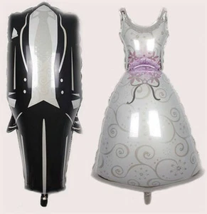 Vestido de boda y novio y esmoquin de boda champán lámina helio globos Reino Unido - Imagen 1 de 4