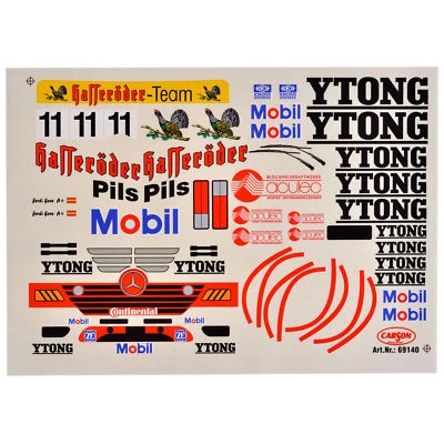 Dekorbogen 1:10 Mercedes Benz Atego Race Truck Hasseröder Aufkleber Carson 69140 - Image 1 of 3