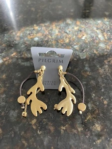 Pilgrim Jewellery Tan And Yellow Moose Reindeer Earrings - Picture 1 of 1