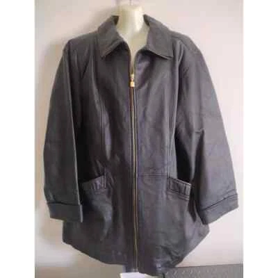  Casaco de couro masculino Winlit com zíper e forro acolchoado, preto, tamanho G - Imagem 1 de 4