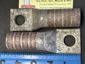 2 Burndy 500kcmil U34ART Brown Die 5/8” Hole Long Barrel Copper Connectors 4-3/8 - Picture 1 of 4