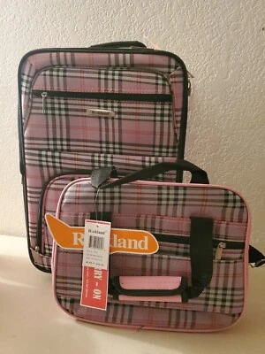 Juego de equipaje vertical lado blando Rockland Fashion asas telescópicas rosa cruz 2 piezas Foto 1 de 4