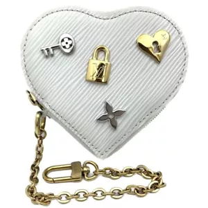 Louis Vuitton M63996 Porte Monnaie Cœur Love Lock Corazón Estuche para Monedas Blanco - Imagen 1 de 6