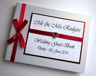 Personalised wedding guest book, red wedding guest book, album, gift