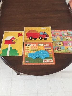 Lot Of 4 Vtg 70s Picture Puzzles Ideal Toy Milton Bradley Saalfield Publishing - Image 1 of 4