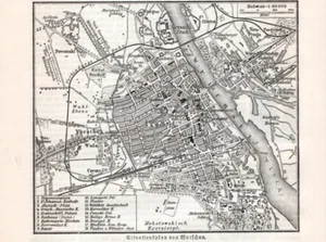 Warsaw + Old Small City Map + 1890 + Warszawa, Wola, Jewish Quarter, New Praga +. - Picture 1 of 1