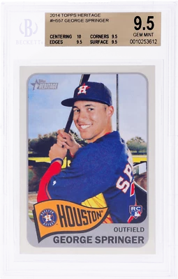 2014 Topps Heritage George Springer #H557 BGS 9.5 Rookie RC - Image 1 of 2