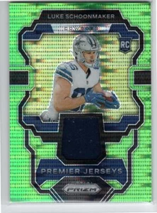 2023 Panini Prizm Premier Jerseys Neon Green Pulsar #22 Luke Schoonmaker - Picture 1 of 1