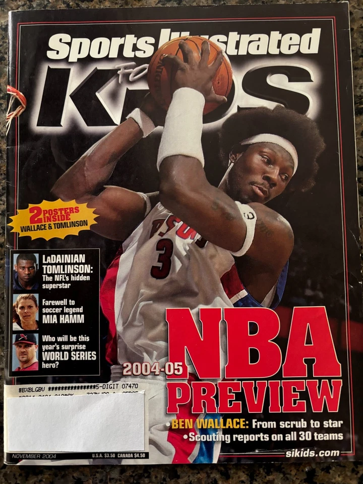 Revista Sports Illustrated for Kids - Edição de novembro de 2004 com capa Ben Wallace - Imagem 1 de 2