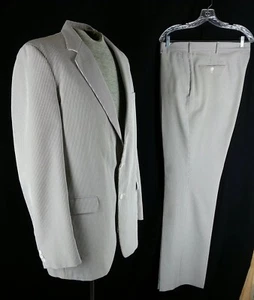 Abrigo deportivo a rayas vintage años 70 y pantalones traje John Weitz Palm Beach 46L pantalones 40 - Imagen 1 de 9