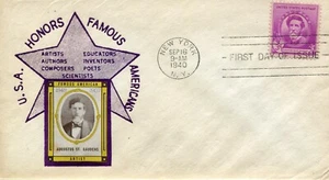 EDSROOM-A3 FDC 1940 SCOTT 886 3 ¢ Augustus Saint-Gaudens SERIE FA ¿FABRICANTE DE SELLOS? - Imagen 1 de 1