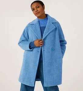 Helene Berman Double Breasted Super Soft Coat Blue Size 20 - Picture 1 of 3