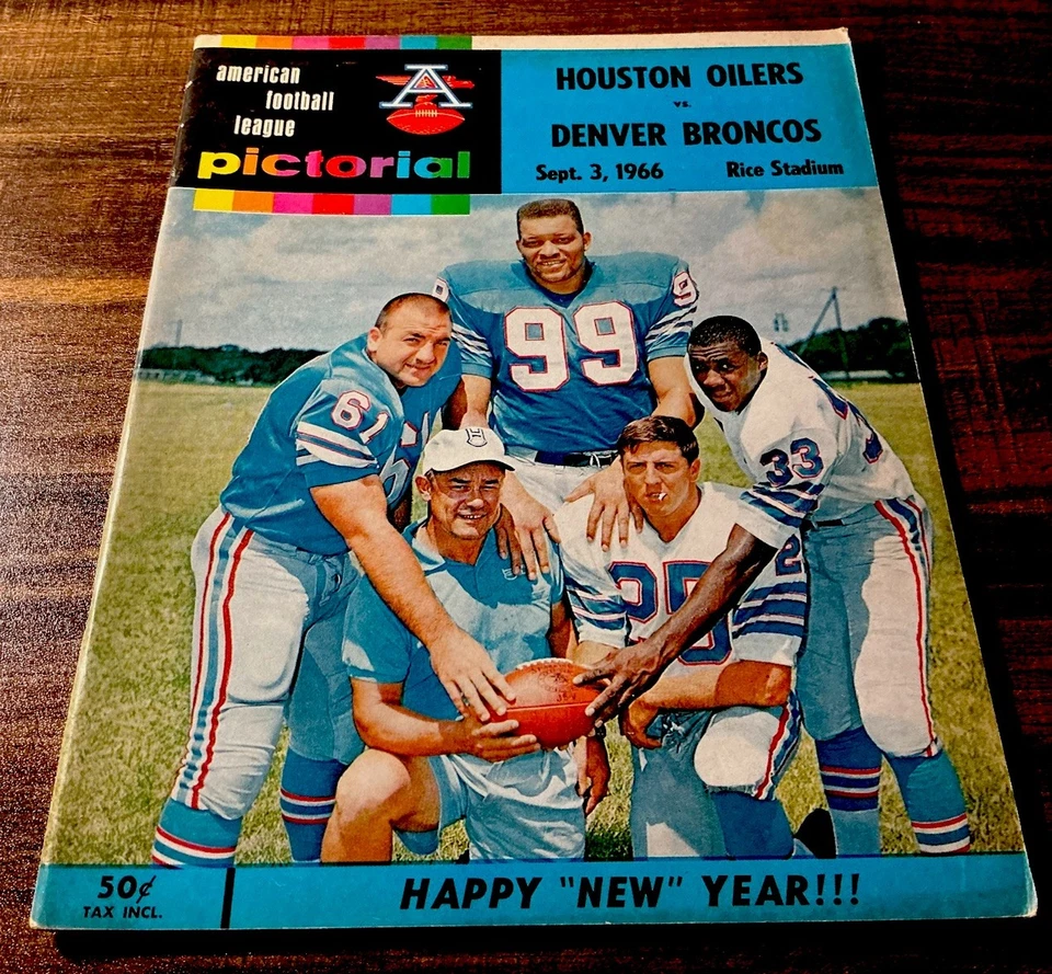 1966 Denver Broncos vs Houston Oilers AFL Football Program @Rice Stadium; BLANDA - Image 1 of 1
