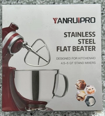 Battitori Piatti in Acciaio Inox Food-Grade per Kitchenaid Stand Mixer, Testa 4,5-5Qt - Immagine 1 di 4