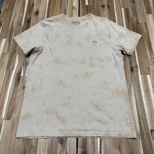 Katin Shirt Mens M Beige Acid Wash Palm Tree Double Sided Organic Surfer Skater - Picture 1 of 7